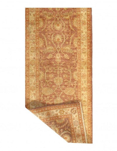 Canvello Light Brown Hand Knotted Farahan runner 2'8'' X 11'1'' - Canvello