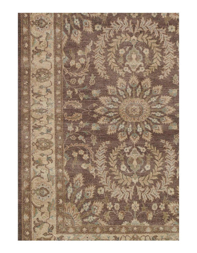 Canvello Light Brown Hand Knotted Oushak Design Rug - 5' X 6'7" - Canvello