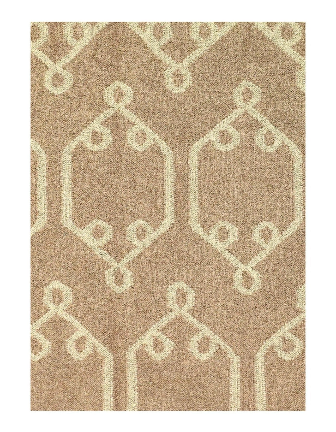 Canvello Light Brown Modern Flat Weave Rug - 5' X 8' - Canvello