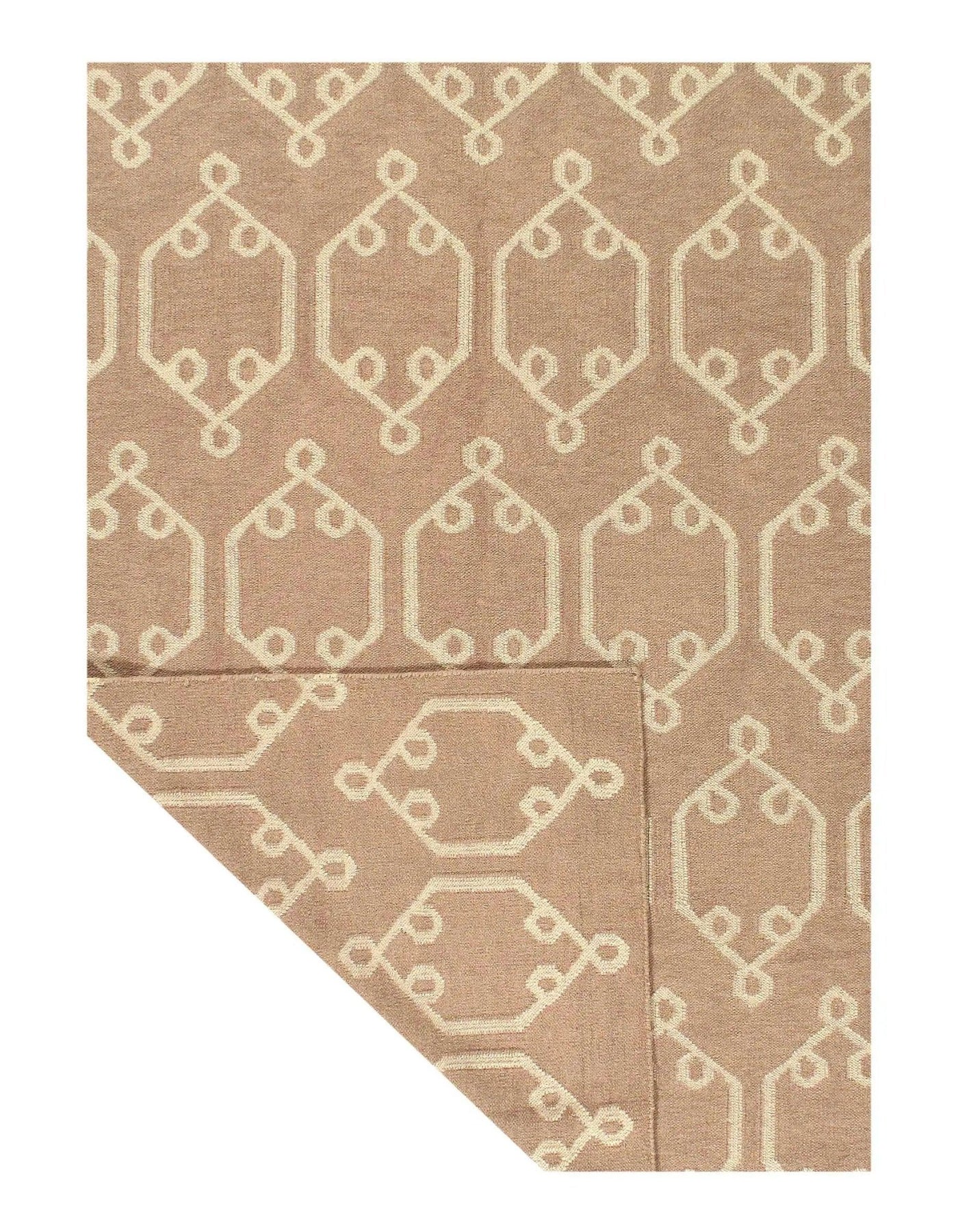 Canvello Light Brown Modern Flat Weave Rug - 5' X 8' - Canvello