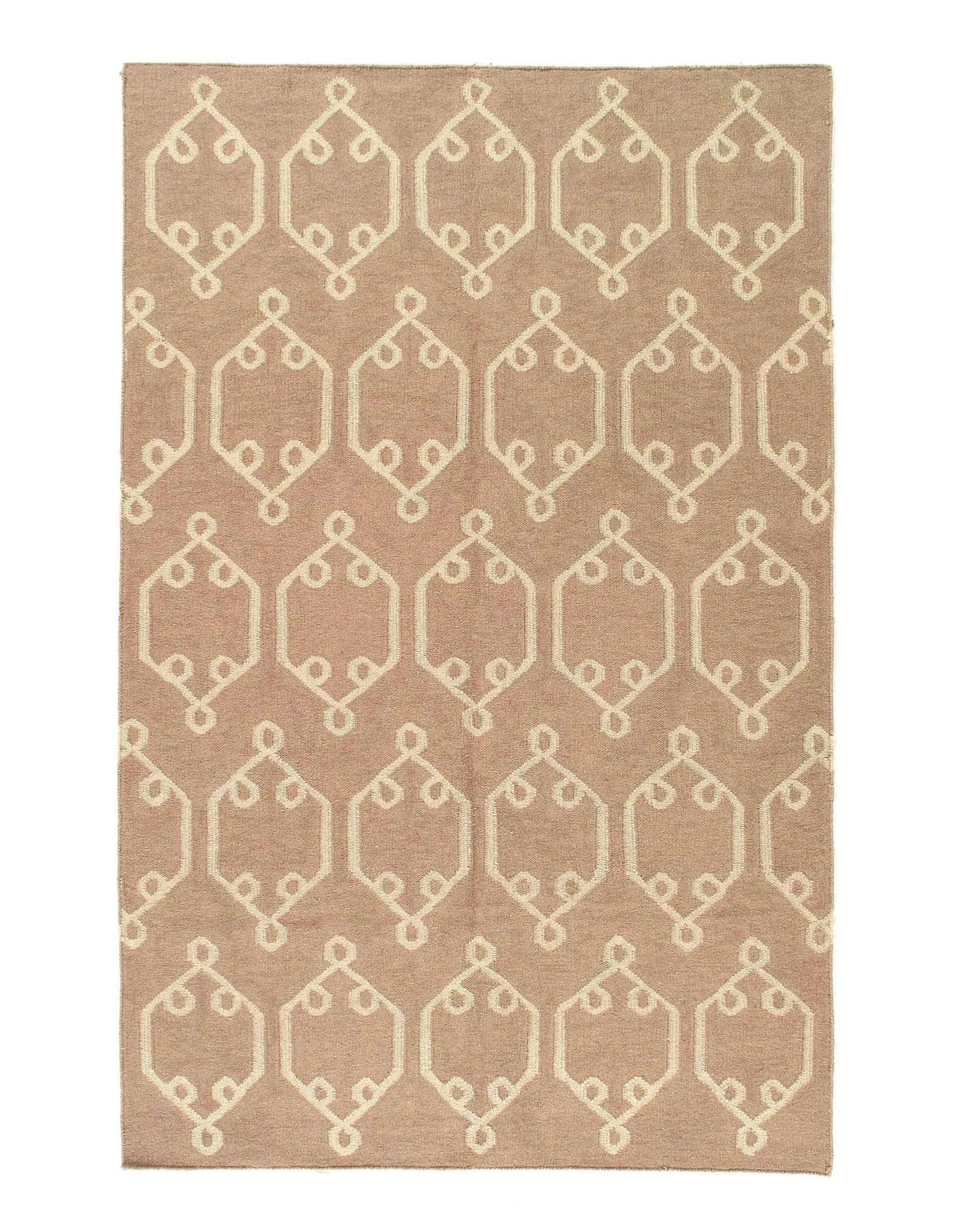 Alfombra moderna de tejido plano Canvello marrón claro - 5' X 8'