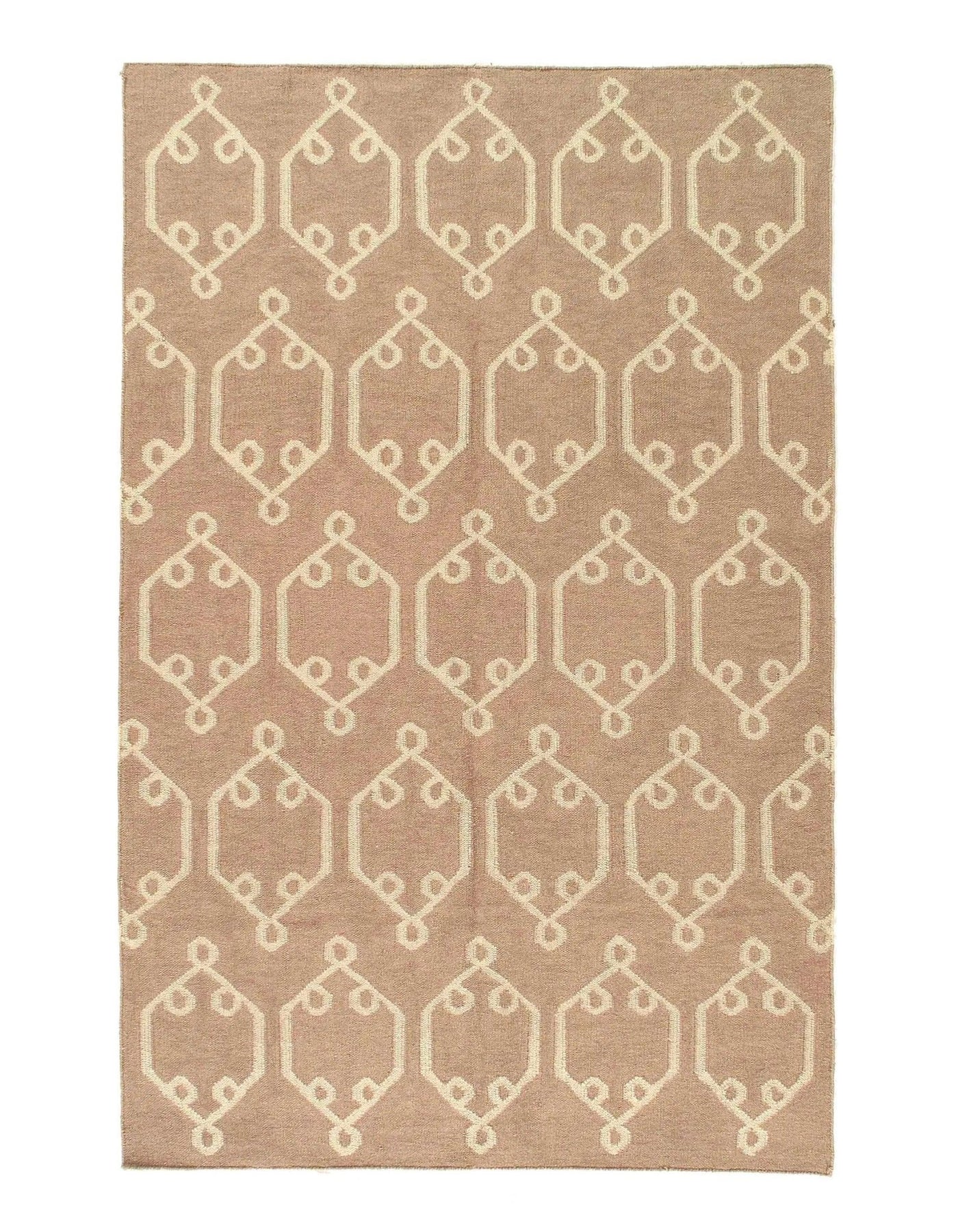 Canvello Light Brown Modern Flat Weave Rug - 5' X 8' - Canvello