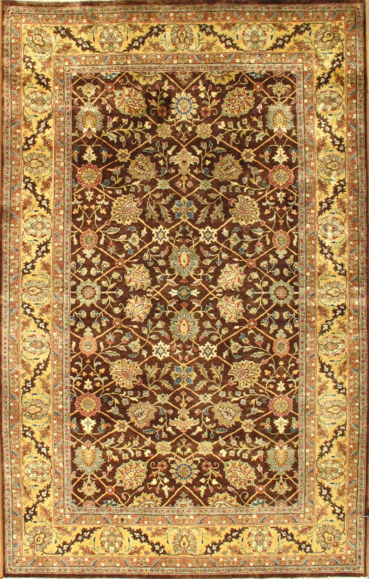 Light Brown Persian Tabriz design rug 5' X 8'