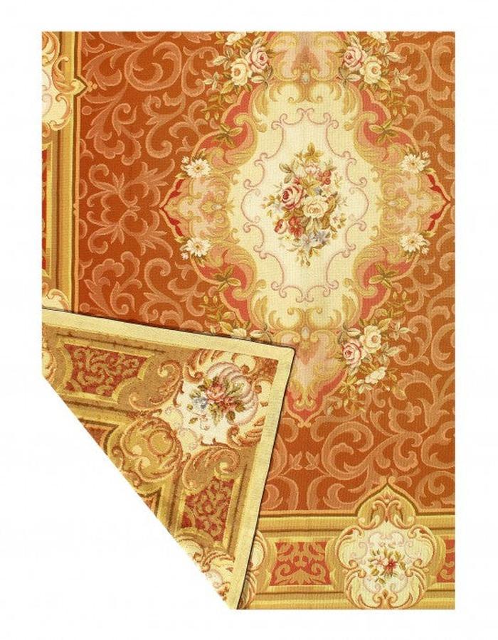 Canvello Light Brwon Fine Hand Knotted Aubusson Rug - 8' X 9'9'' - Canvello