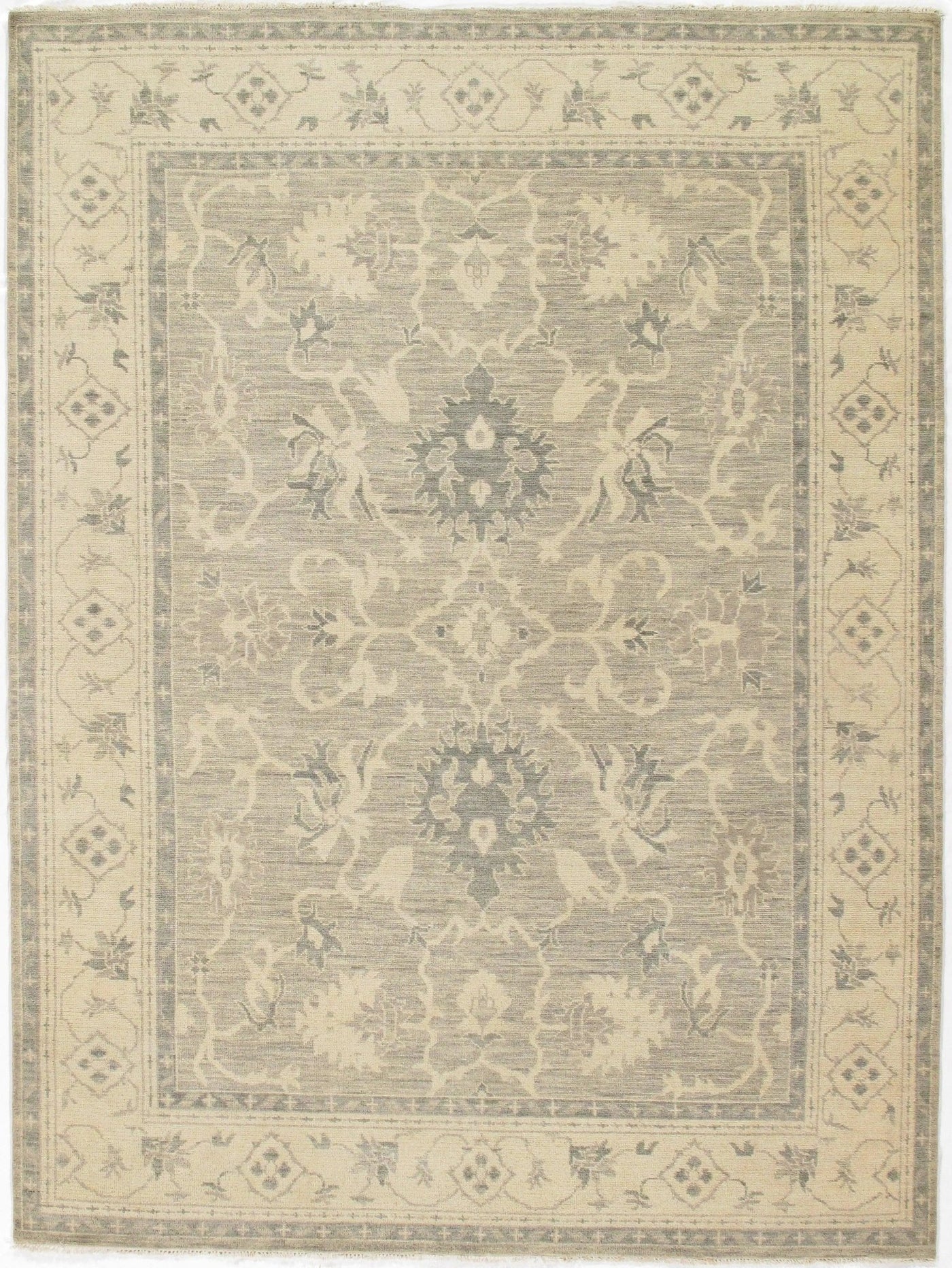 Canvello Light Gray Fine Oushak Rug - 9' X 12' - Canvello