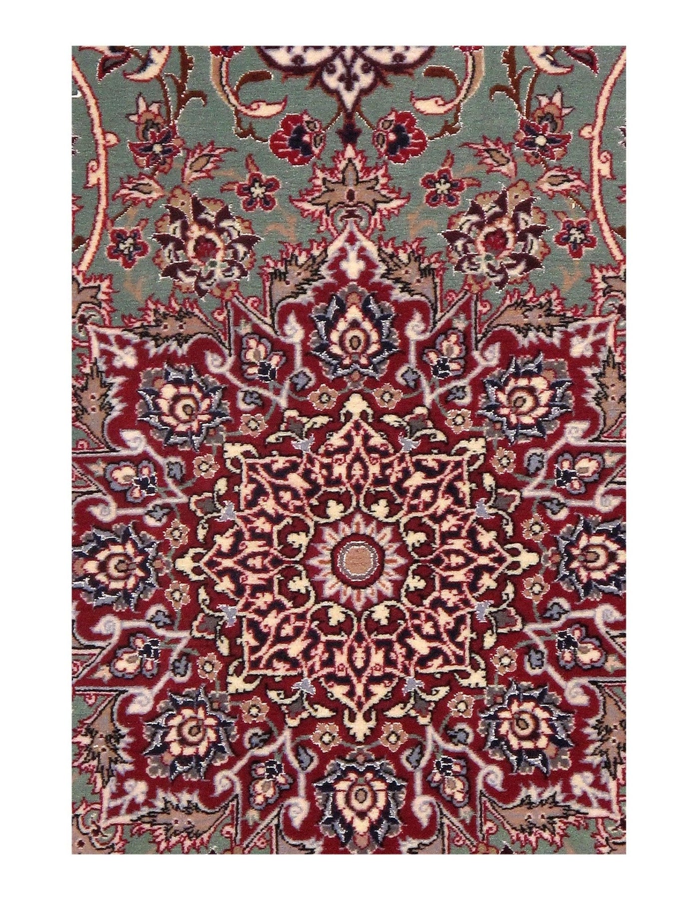 Canvello Light Green Silkroad Isfahan S/W Rug - 5' X 8' - Canvello