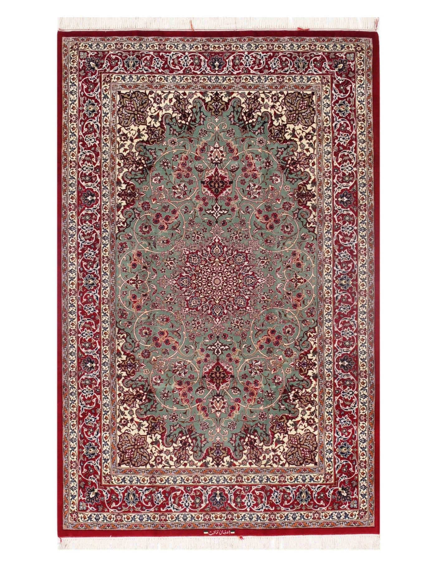 Canvello Light Green Silkroad Isfahan S/W Rug - 5' X 8' - Canvello