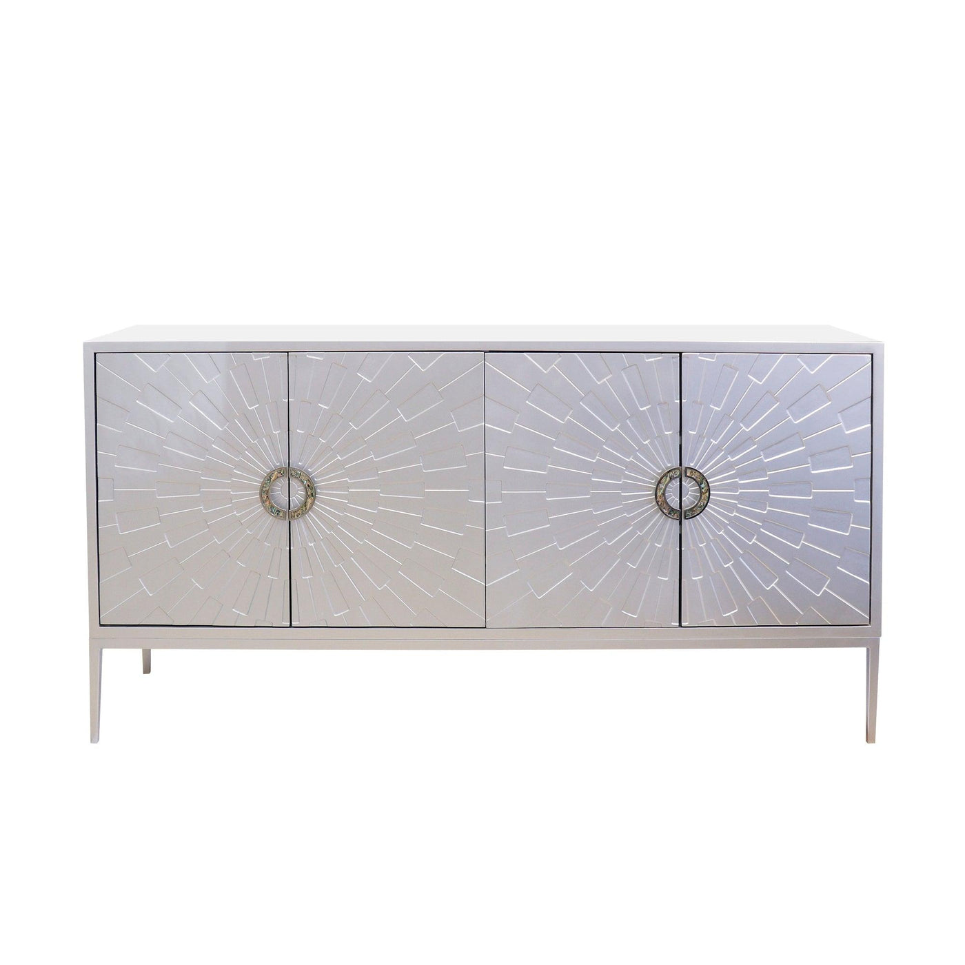 Canvello Luna Sideboard, 4 Doors with 2 Chrome Polished Metal Handle - Canvello