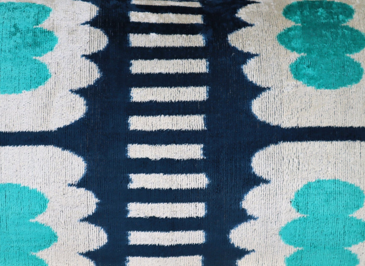 Canvello Luxury Abstract Turquoise Blue Handmade Throw Pillow - 16x24 in - Canvello