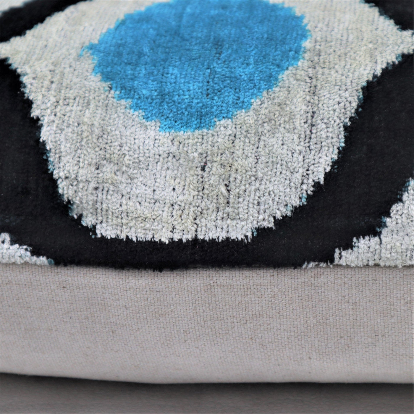 Canvello Luxury Blue Black White Handmade Throw Pillow - 16x24 in - Canvello