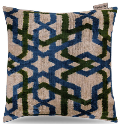 Canvello Luxury Blue Green Geometric Pillow for Couch - 16x16 inch - Canvello