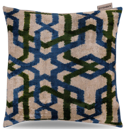 Canvello Luxury Blue Green Geometric Pillow for Couch - 16x16 inch