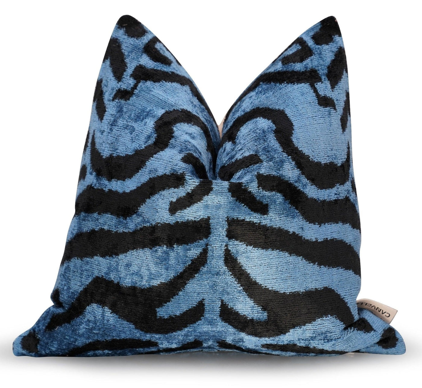 Canvello Luxury Blue Tiger Print Pillow for Couch - 16x16 inch - Canvello