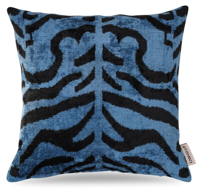 Canvello Luxury Blue Tiger Print Pillow for Couch - 16x16 inch - Canvello