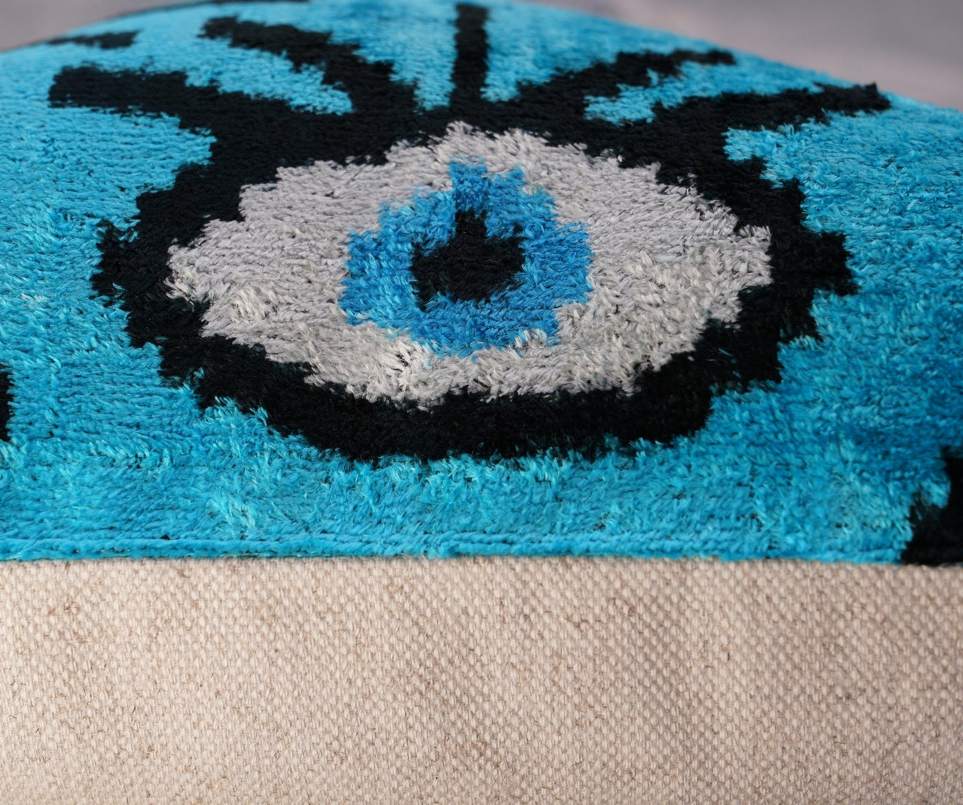 Canvello Luxury Congress Blue Turquoise Evil Eye Pillow for Couch - 16x16 inch - Canvello