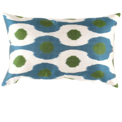 Turkish Green Silk Ikat Pillow | Green Silk Ikat Pillow | Canvello
