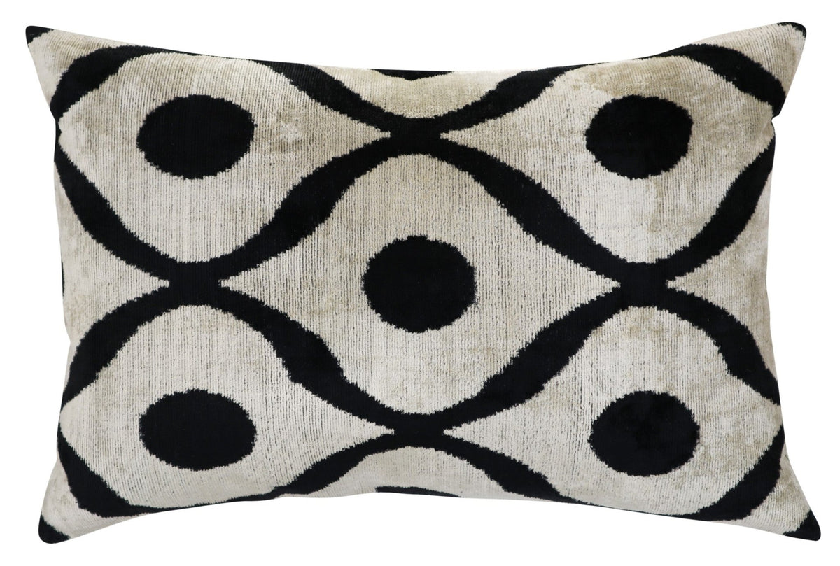 Canvello Luxury Decorative Black White Throw Pillow | 16 x 24 in (40 x 60 cm)