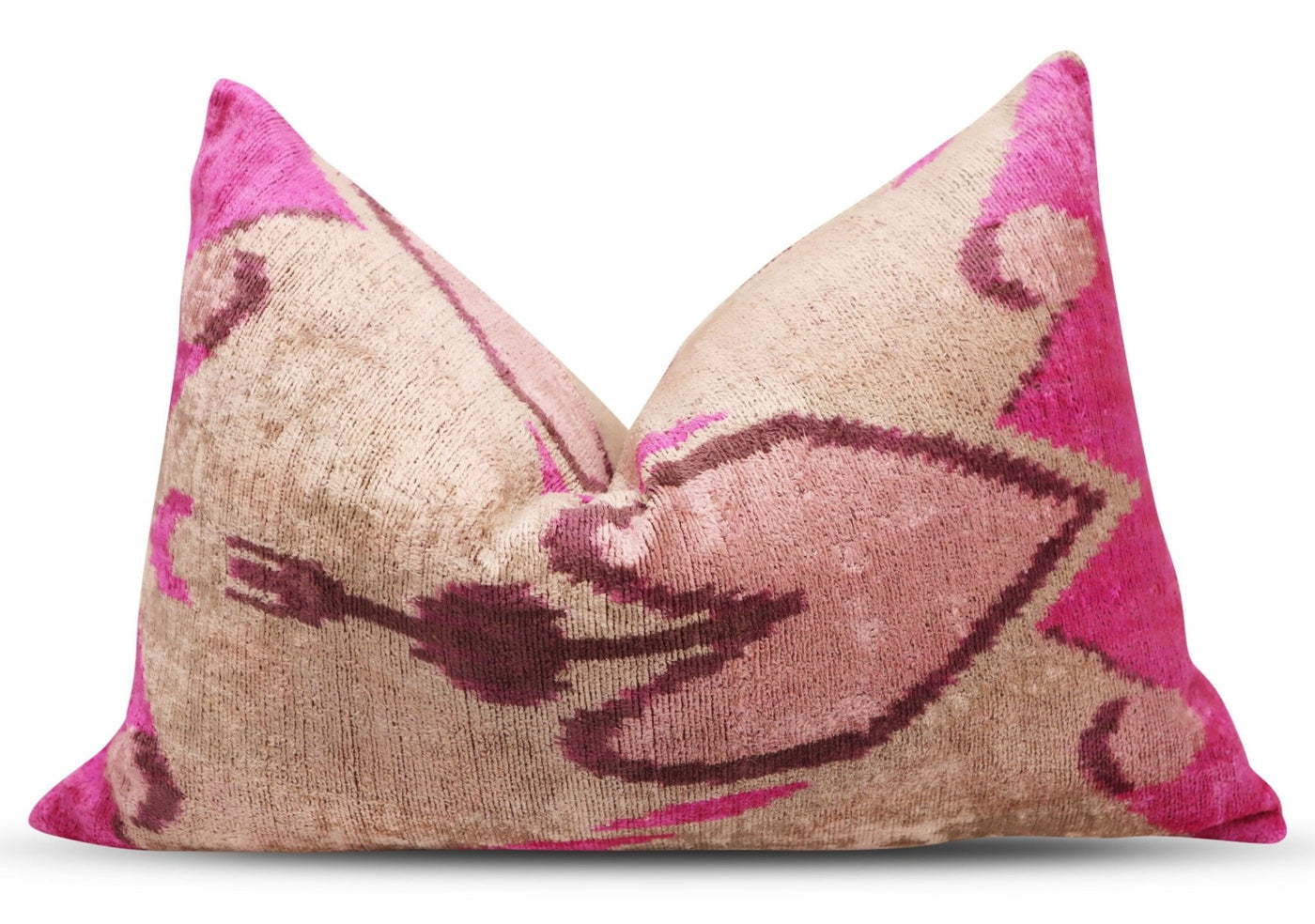 Canvello Luxury Decorative Earth Tones Pink Pillow With Down Insert - 16x24 in - Canvello