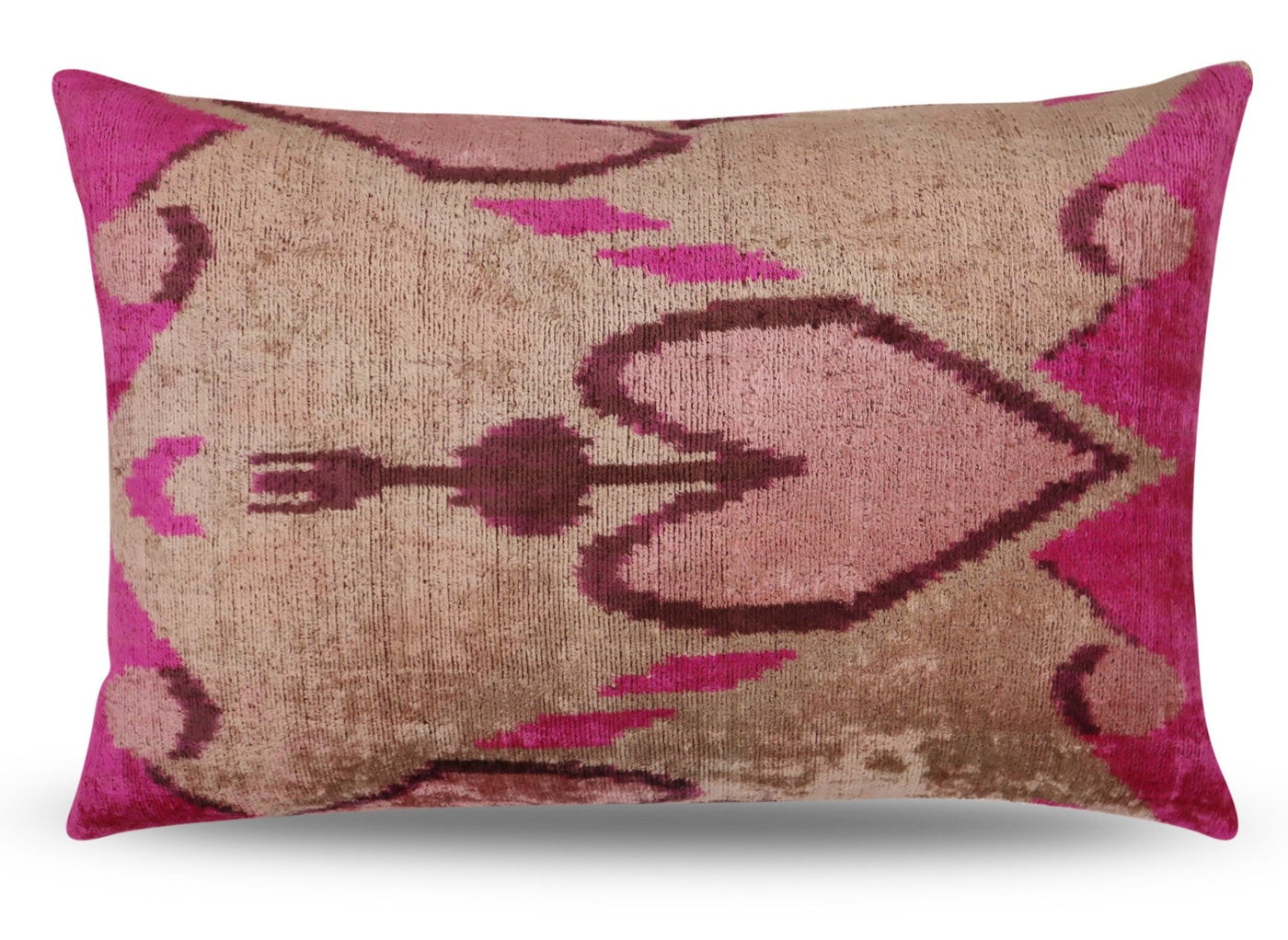 Canvello Luxury Decorative Earth Tones Pink Pillow With Down Insert - 16x24 in - Canvello