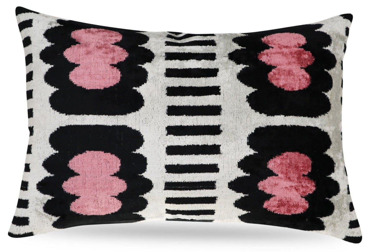 Canvello Luxury Decorative Pink Black White Throw Pillow | 16 x 24 in (40 x 60 cm)