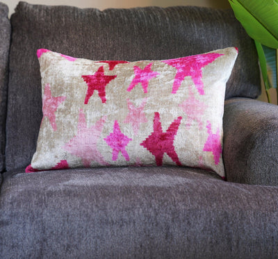 Canvello Luxury Fabric Hot Pink Throw Pillow with Down Insert - 16X24 in - Canvello