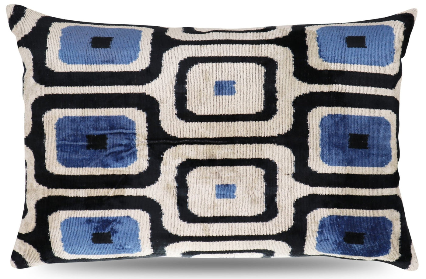 Canvello Luxury Geometric Blue Black Pillow for Couch | 16 x 24 in (40 x 60 cm) - Canvello