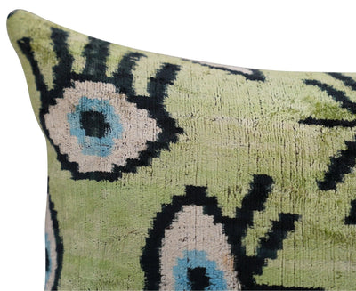 Canvello Luxury Green Smoke Olive Evil Eye Pillow for Couch| 16 x 24 in (40 x 60 cm) - Canvello