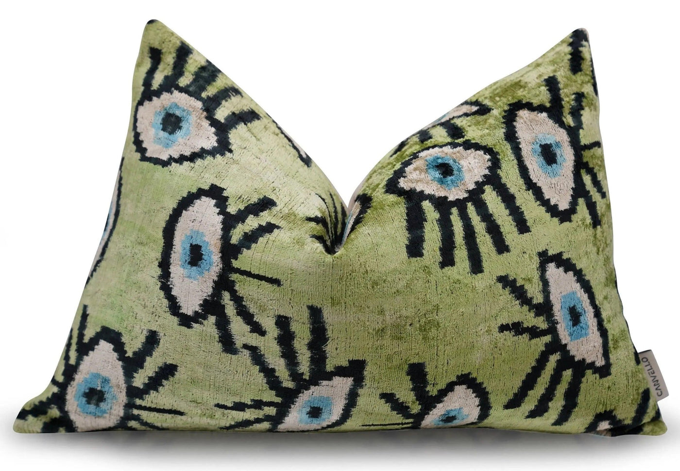 Canvello Luxury Green Smoke Olive Evil Eye Pillow for Couch| 16 x 24 in (40 x 60 cm) - Canvello