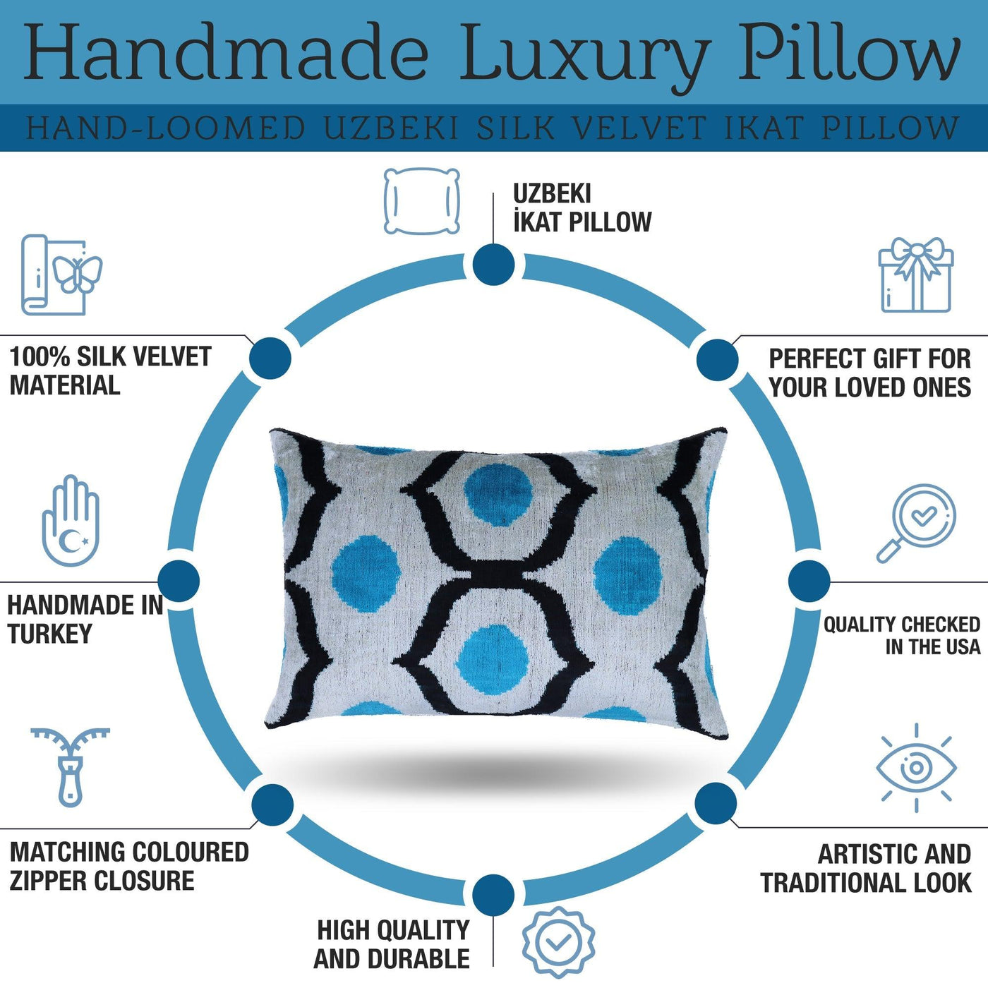 Canvello Luxury Handmade Throw Pillow - 16x24