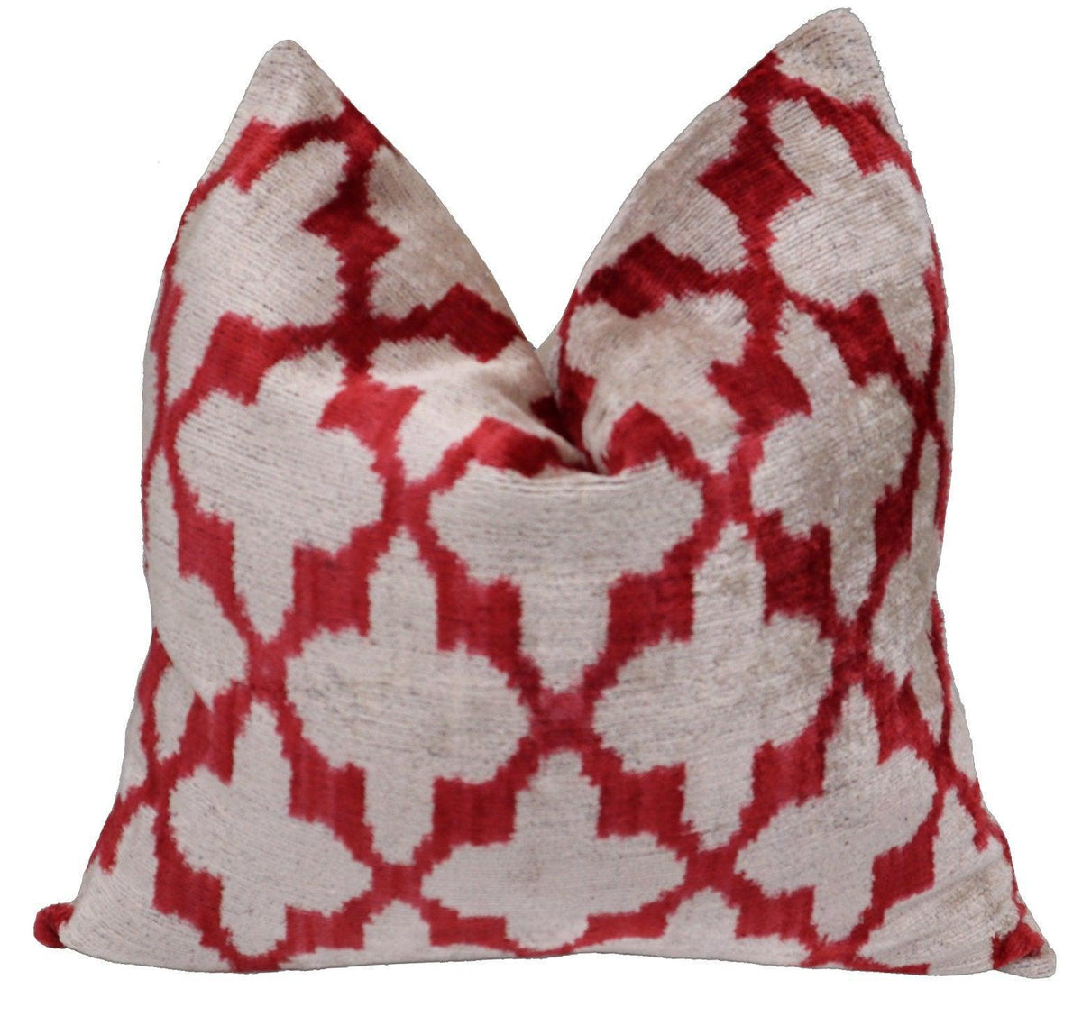 Canvello Luxury Hot Pink Geometric Pillow with Down Insert 16"x16" - Canvello
