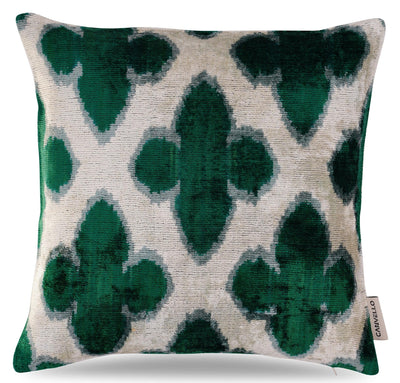 Canvello Luxury Leaf Green Carbon Grey Pillow for Couch | 16x16