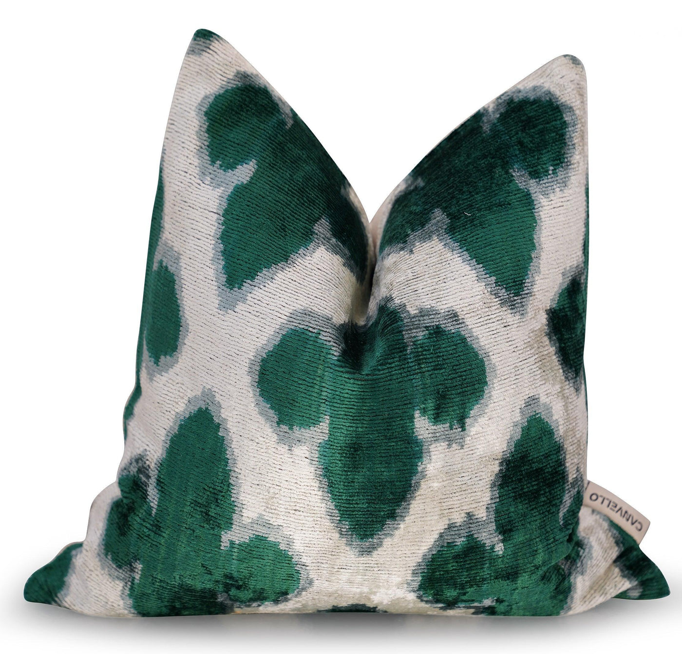 Canvello Luxury Leaf Green Carbon Grey Pillow for Couch | 16x16