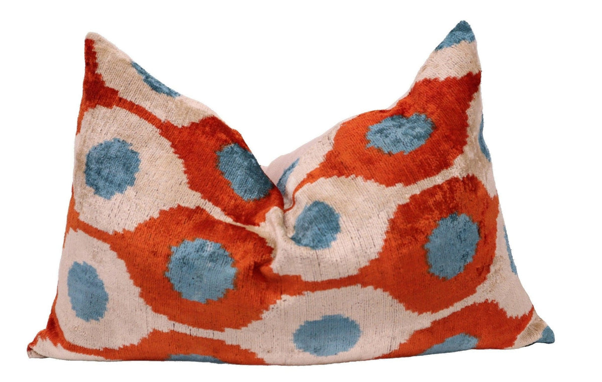 Canvello Luxury Orange Turquoise Pillows For Couch | 16 x 24 in (40 x 60 cm)