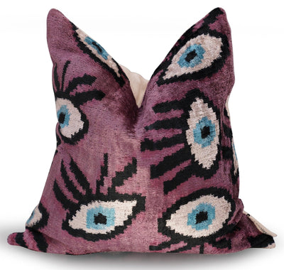 Canvello Luxury Pink Purple Evil Eye Pillow for Couch - 16x16 inch - Canvello