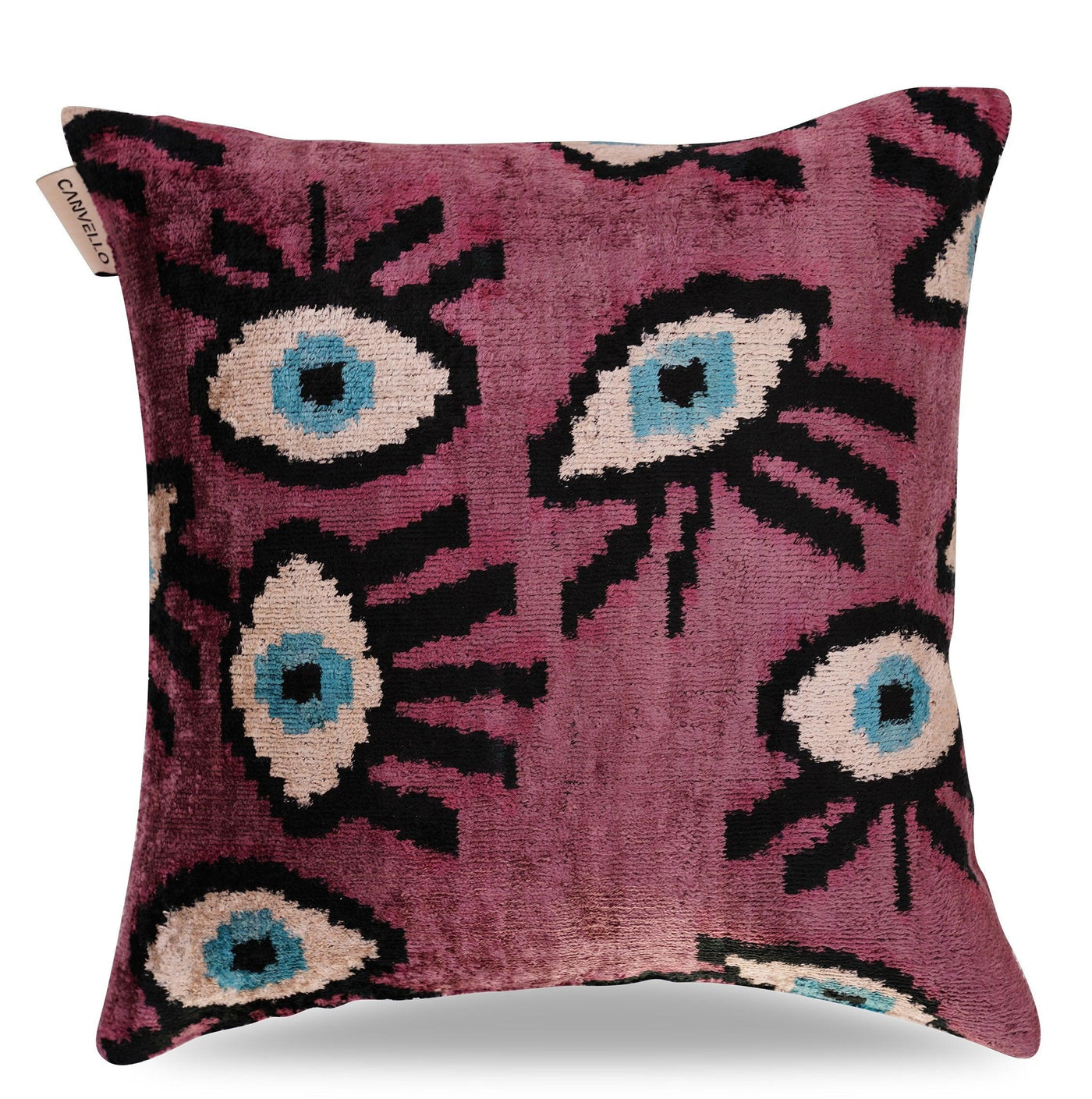 Canvello Luxury Pink Purple Evil Eye Pillow for Couch - 16x16 inch