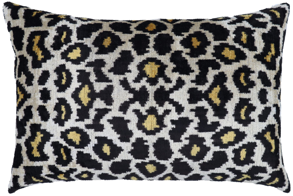 Canvello Luxury Tiger Print Black Gold Throw Pillow with Down Insert - Canvello