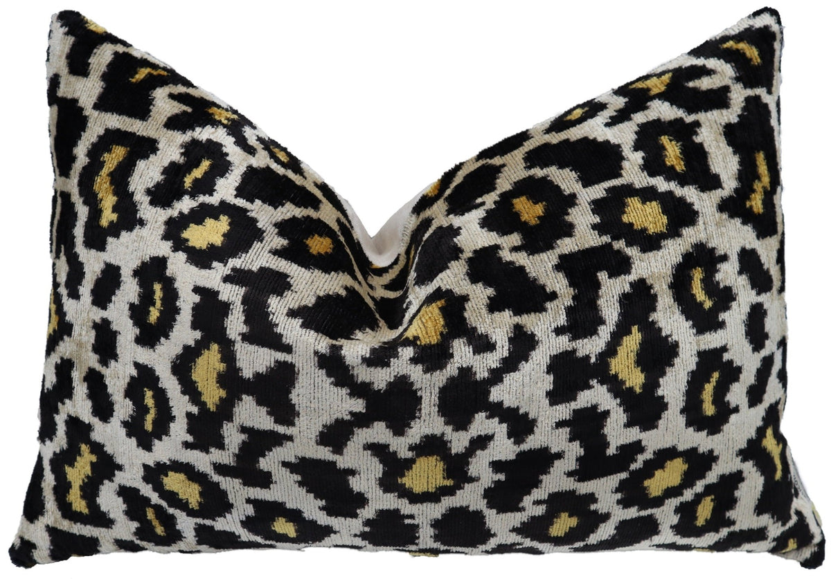 Canvello Luxury Tiger Print Black Gold Throw Pillow with Down Insert - Canvello