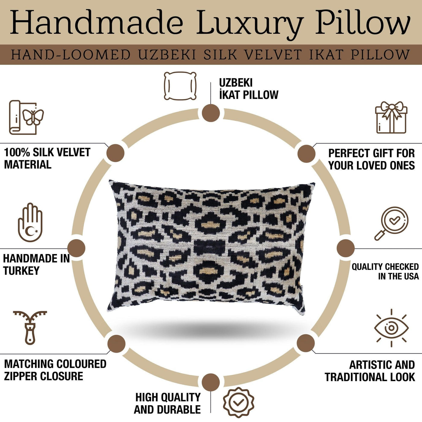 Canvello Luxury Tiger Print Black Silk Pillows - 16x24