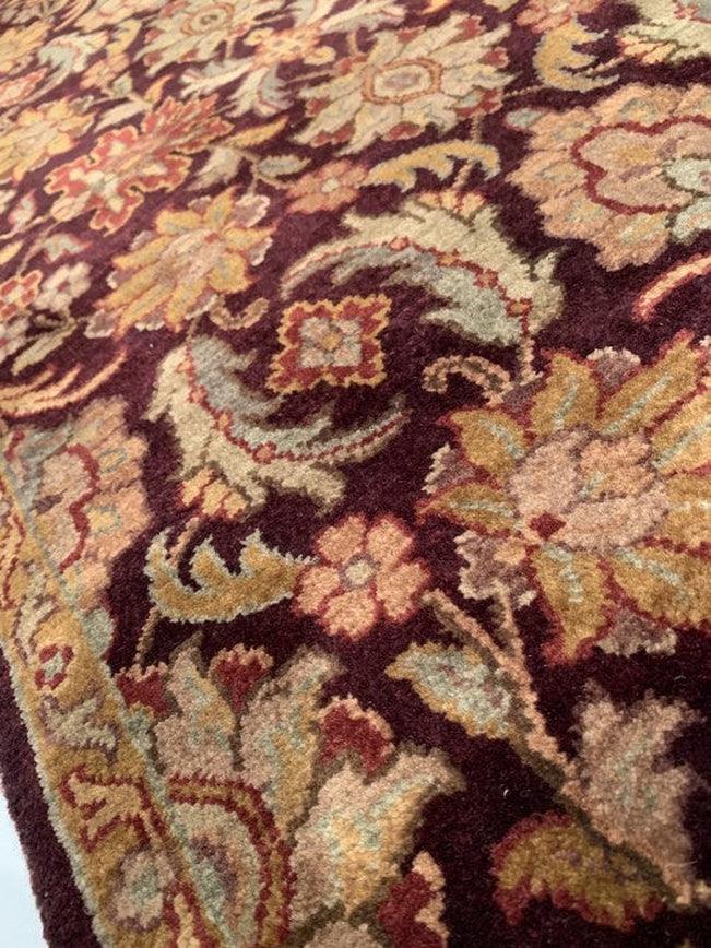 Canvello Maroon Fine Hand Knotted Agra Runnere 2'5'' X 18' - Canvello