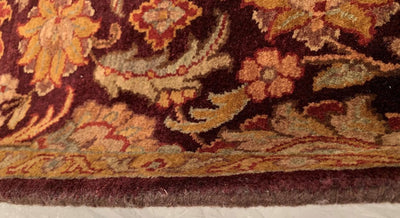 Canvello Maroon Fine Hand Knotted Agra Runnere 2'5'' X 18' - Canvello