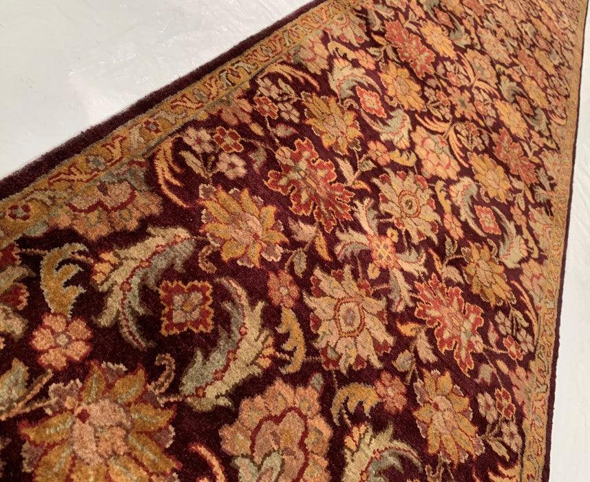 Canvello Maroon Fine Hand Knotted Agra Runnere 2'5'' X 18' - Canvello