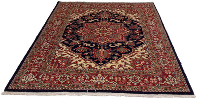 Canvello Medallion Silkroad Heriz Hand Woven Rug - 5'9'' X 7'3'' - Canvello