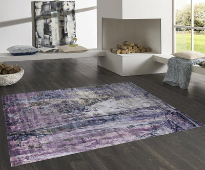 Canvello Modern Bamboo Silk Purple Area Rug - 7'10" X 9'10" - Canvello