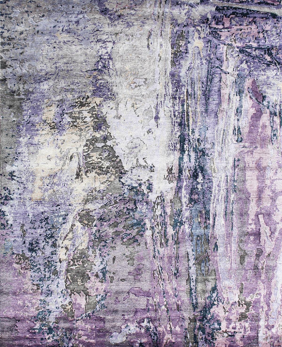 Canvello Modern Bamboo Silk Purple Area Rug - 7'10" X 9'10" - Canvello