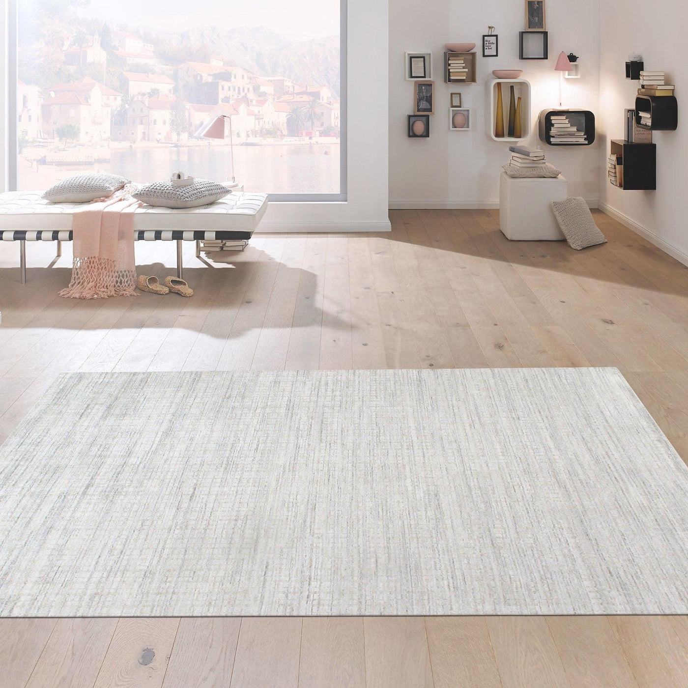 Canvello Modern Beige And Ivory Area Rugs - 10' X 14' - Canvello