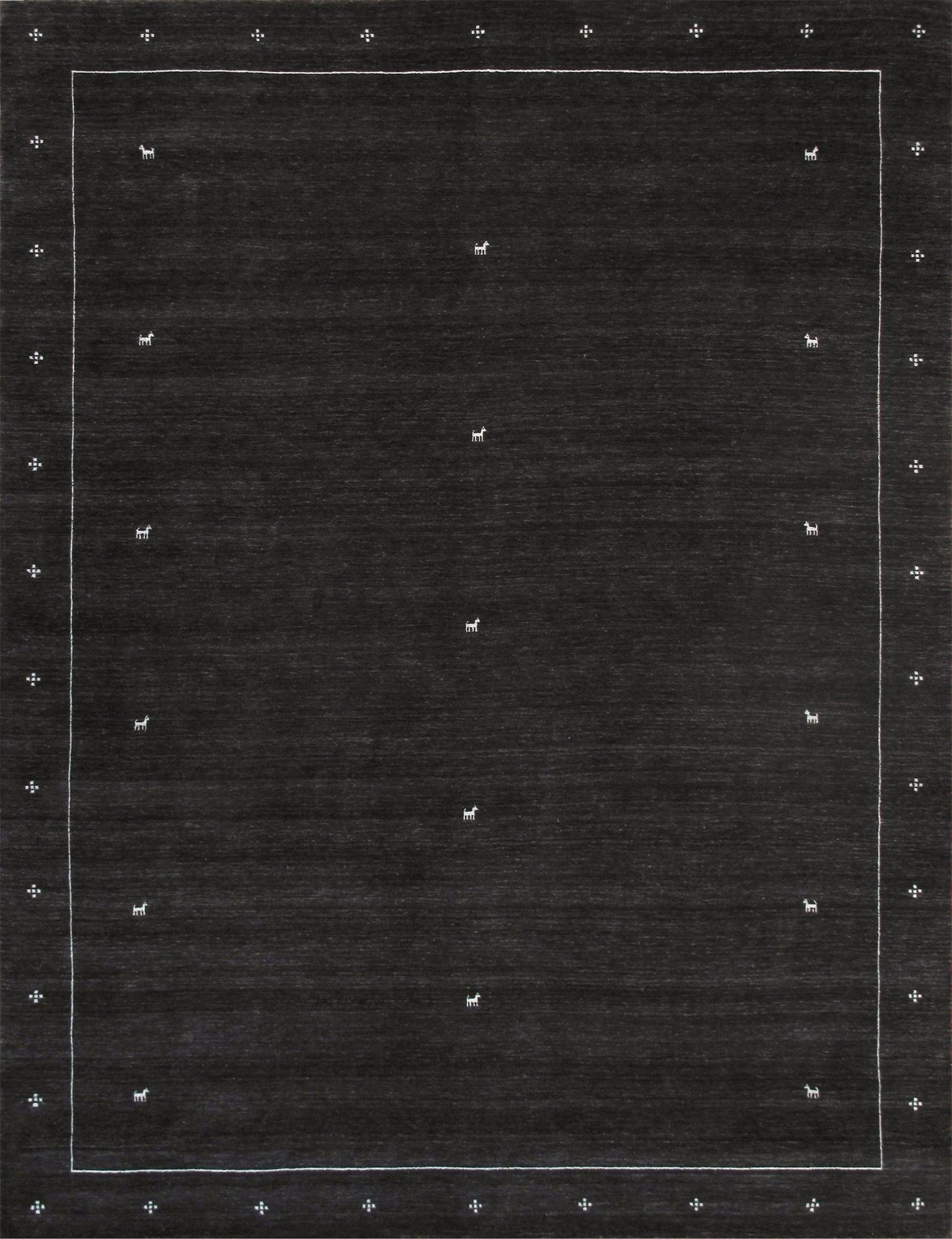 Canvello Modern Black Hand - Loomed Silk & Wool Charcoal Area Rug - 4' X 6' - Canvello