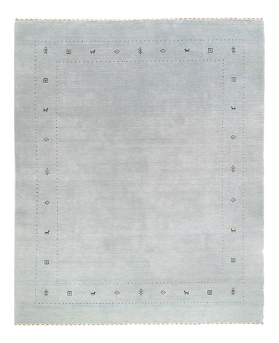 Modern Blue Hand Knotted Gabbeh Handmade Wool Rug for Living Room Aesthetic -8' X 10'