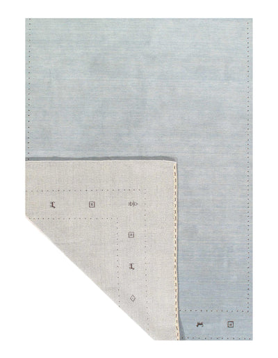 Modern Blue Hand Knotted Gabbeh Handmade Wool Rug for Living Room Aesthetic -8' X 10'