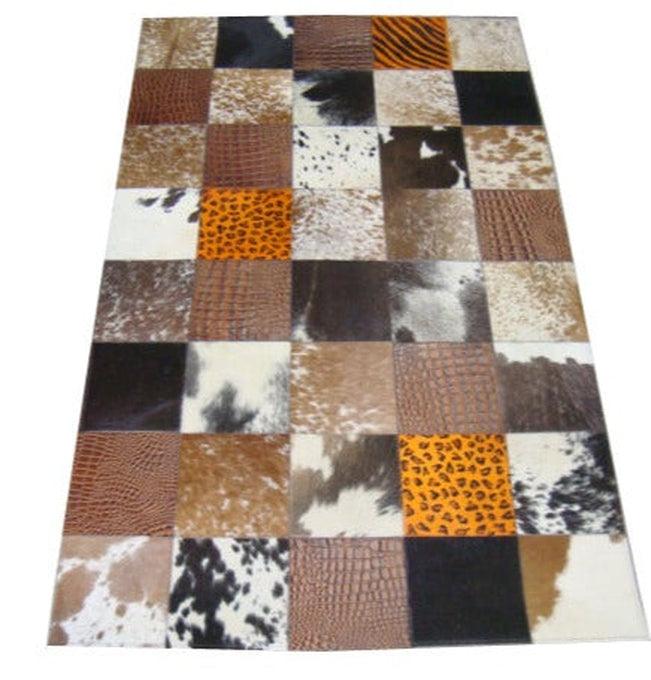 Canvello Modern Collection Hand-Knotted Cowhide Area Rug- 3' X 5'