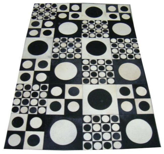 Canvello Modern Collection Hand-Knotted Cowhide Area Rug- 4' X 6'